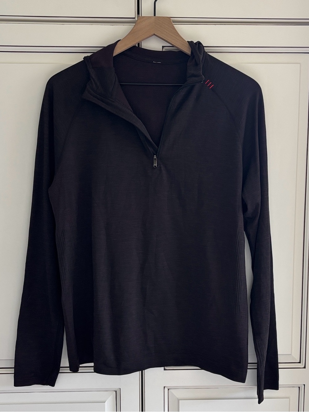 Lululemon Surge Hoodie 1/4 Zip Performance Run Warm Layer Burgundy Mens Medium